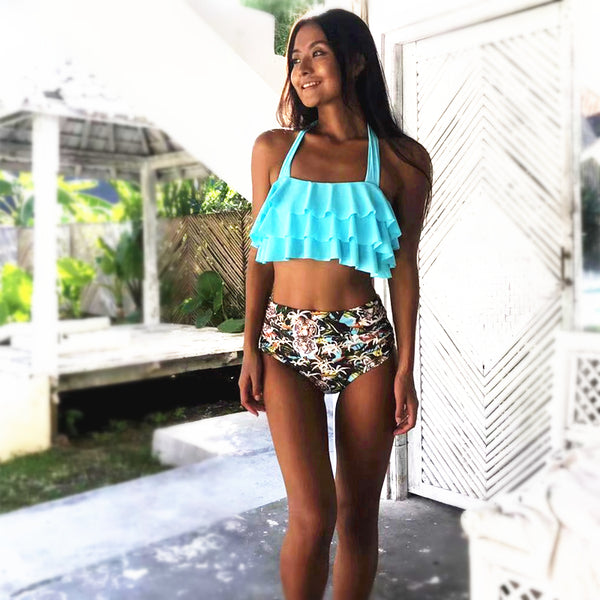 High Waist Ruffle Bikini