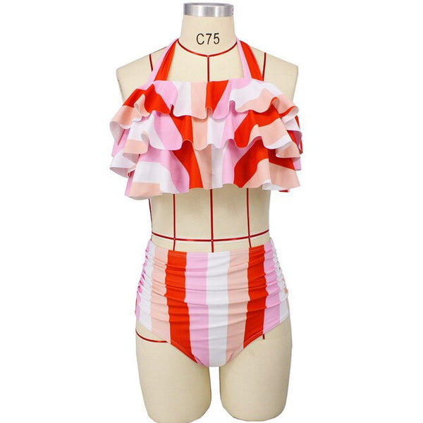 High Waist Ruffle Bikini